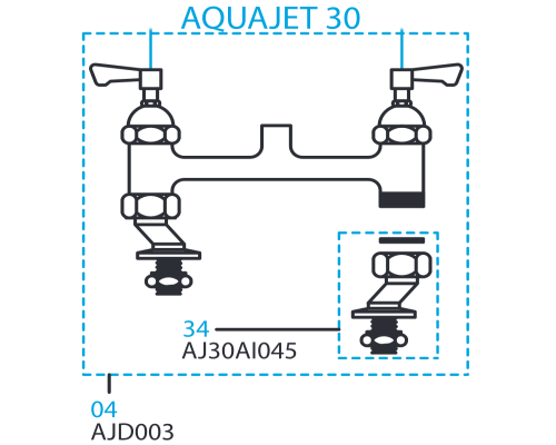 Mechline Aquajet Adjustable Inlet & Washer item 34 only